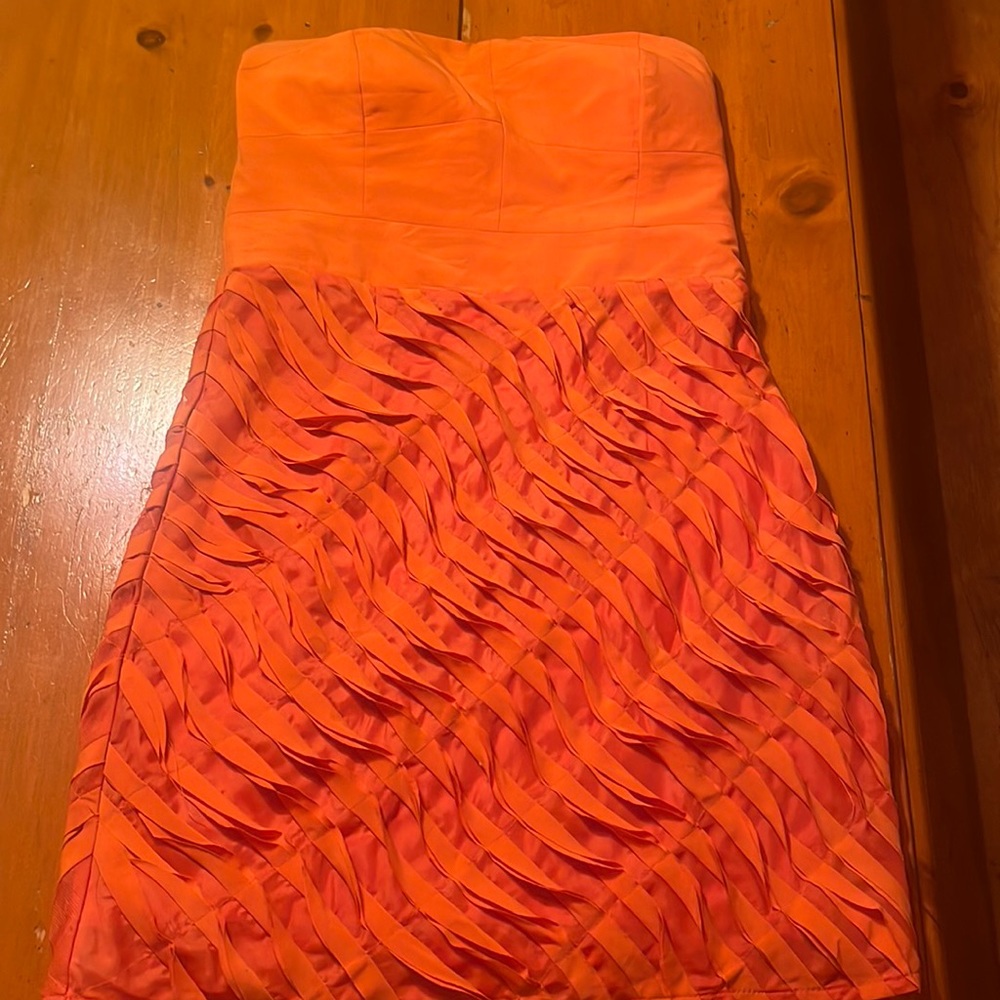 Encreme Orange Strapless Minidress